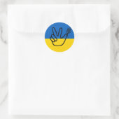 Friedenstaube auf der ukrainischen Flagge Ronde Sticker (Tas)