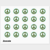 Friedenszeichen grün  ronde sticker (Vel)