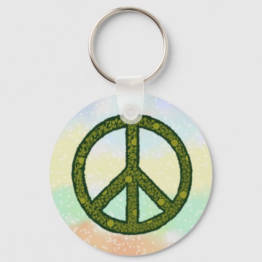 Friedenszeichen grün sleutelhanger (Voorkant)