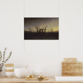 Friedrich - Abbey in het eiken bos Poster (Keuken)