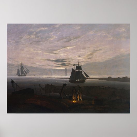 Friedrich - Avond aan Ostseestrand Poster (Voorkant)