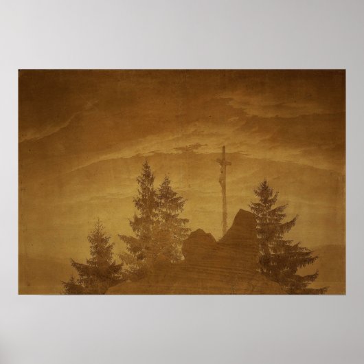 Friedrich - Cross in Mountains 1805 Poster (Voorkant)