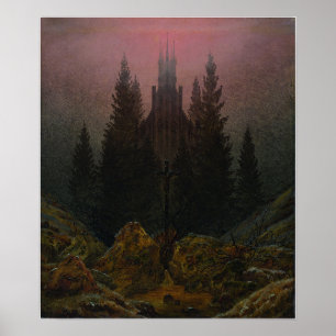 Friedrich - Cross in Mountains Poster