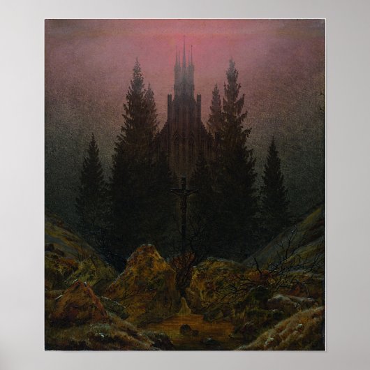 Friedrich - Cross in Mountains Poster (Voorkant)