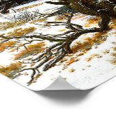 Friedrich - eikenboom in de sneeuw poster (Hoek)