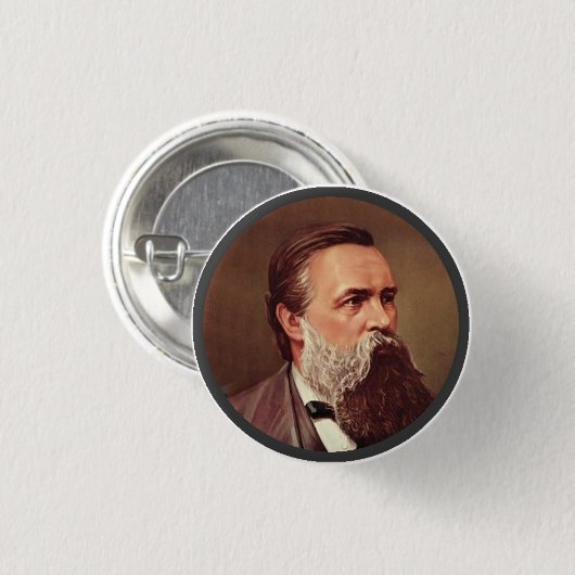 Friedrich Engels - Lapel Pin Ronde Button 3,2 Cm (Voorkant /achterkant)