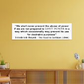 Friedrich Hayek Road tot Serfdom Limit Power Quote Canvas Afdruk (Insitu (Woonkamer))