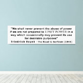 Friedrich Hayek Road tot Serfdom Limit Power Quote Canvas Afdruk (Insitu (Houten vloer))