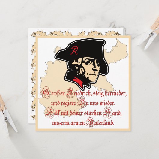 Friedrich II - Großer Friedrich, steig hernieder Kaart (Voorkant / Achterkant in situ)