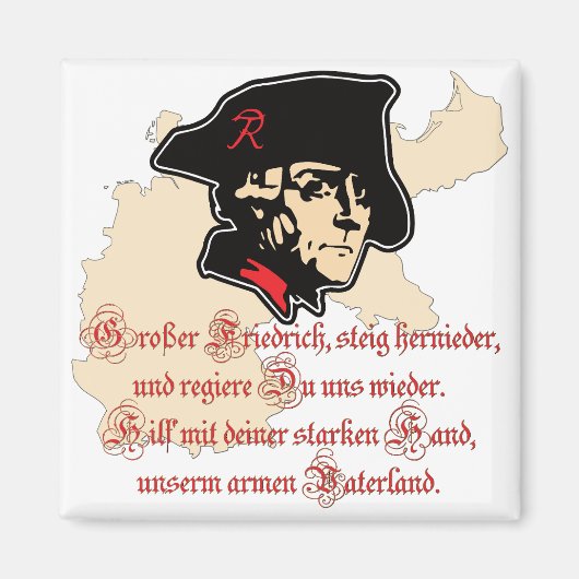Friedrich II - Großer Friedrich, steig hernieder Magneet (Voorkant)