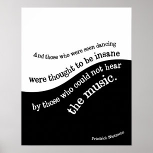 Friedrich Nietzsche citaat poster Zwart-wit