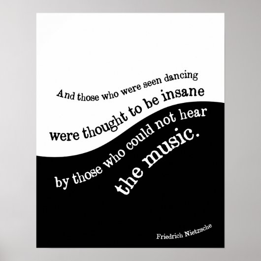 Friedrich Nietzsche citaat poster Zwart-wit (Voorkant)