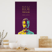 Friedrich Nietzsche citaat: Wat maakt me niet dood Poster (Keuken)