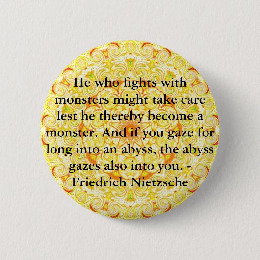 Friedrich Nietzsche - diepgaande citaat Ronde Button 5,7 Cm (Voorkant)