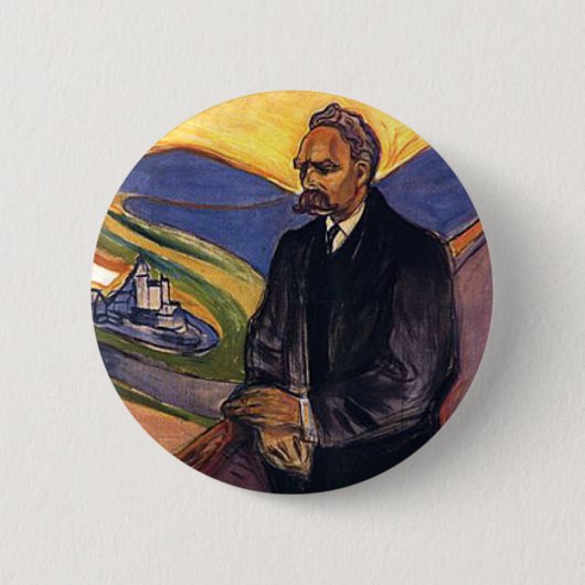 Friedrich Nietzsche Edvard Munch Ronde Button 5,7 Cm (Voorkant)