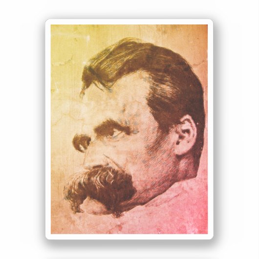 Friedrich Nietzsche (getekend door Hans Olde) Sticker (Voorkant)