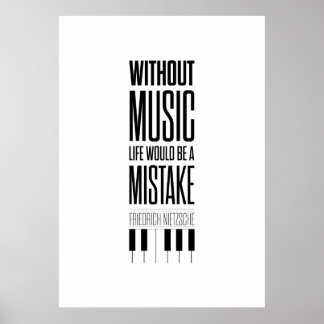 Friedrich Nietzsche Music Quote Poster