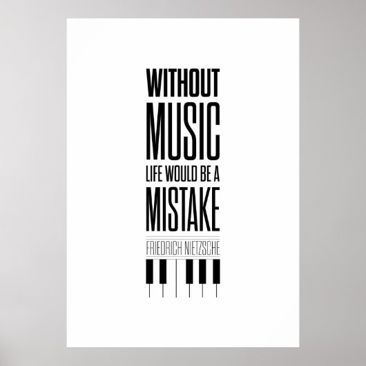 Friedrich Nietzsche Music Quote Poster (Voorkant)