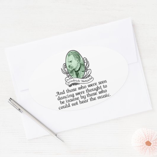 Friedrich Nietzsche Ovale Sticker (Envelop)