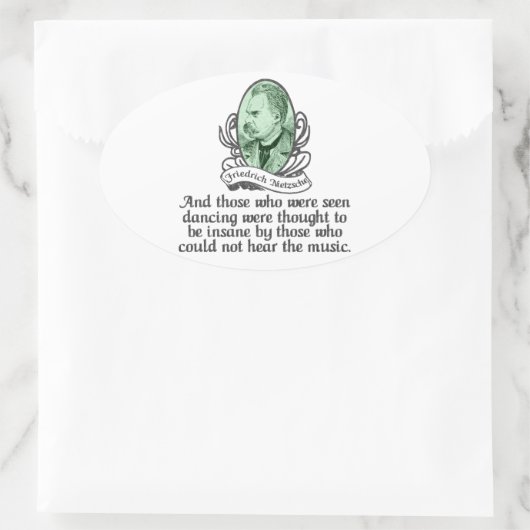 Friedrich Nietzsche Ovale Sticker (Tas)