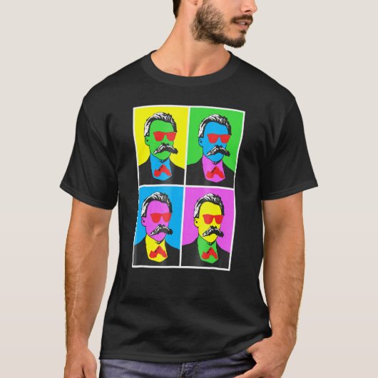 Friedrich Nietzsche Pop Kunst Poster Stijl T-shirt (Voorkant)