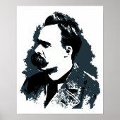 Friedrich Nietzsche portrait vector drawing Poster (Voorkant)