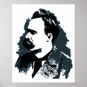 Friedrich Nietzsche portrait vector drawing Poster