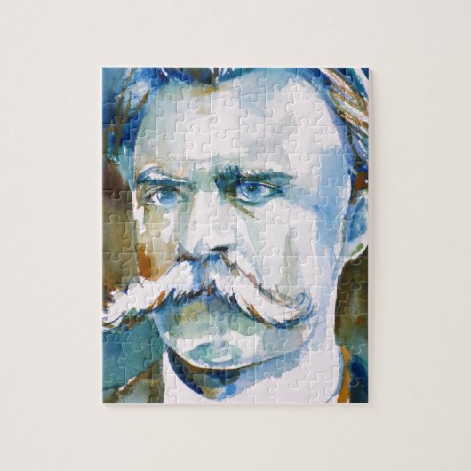 friedrich nietzsche - portret waterverf legpuzzel (Verticaal)