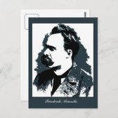 Friedrich Nietzsche portretvectortekening Briefkaart (Voorkant / Achterkant)
