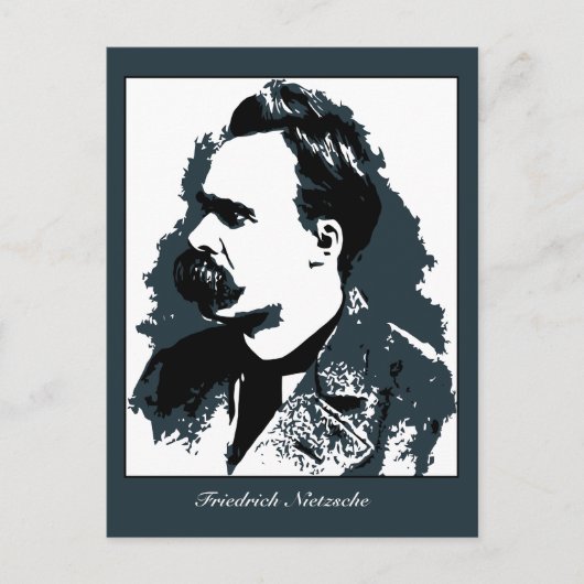 Friedrich Nietzsche portretvectortekening Briefkaart (Voorkant)