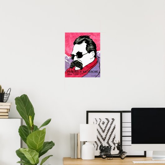 "Friedrich Nietzsche" Poster (Thuiskantoor)