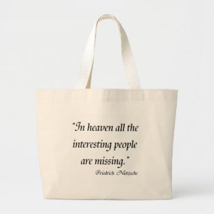 Friedrich Nietzsche Quotes op T-shirts! Grote Tote Bag