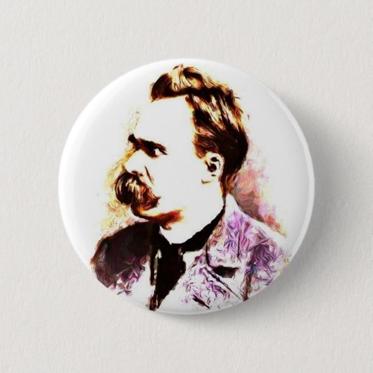Friedrich Nietzsche Ronde Button 5,7 Cm (Voorkant)