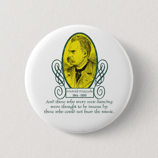 Friedrich Nietzsche Ronde Button 5,7 Cm (Voorkant)