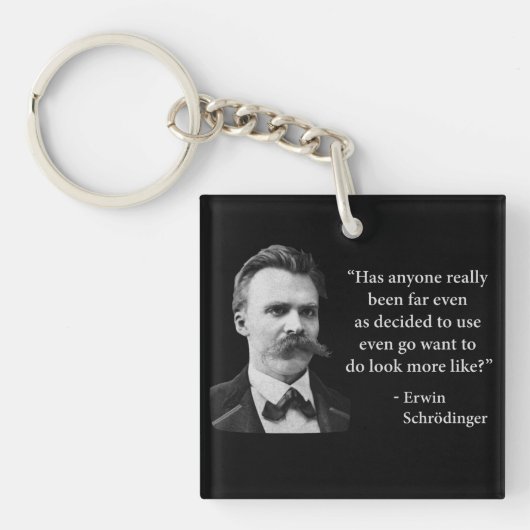 Friedrich Nietzsche Troll Quote Sleutelhanger (Voorkant)