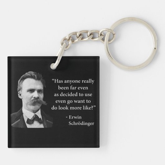 Friedrich Nietzsche Troll Quote Sleutelhanger (Achterkant)