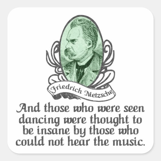 Friedrich Nietzsche Vierkante Sticker (Voorkant)
