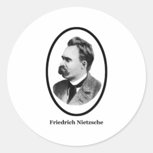 Friedrich Nietzsche Zwart Het MUSEUM Zazzle Cadeau Ronde Sticker