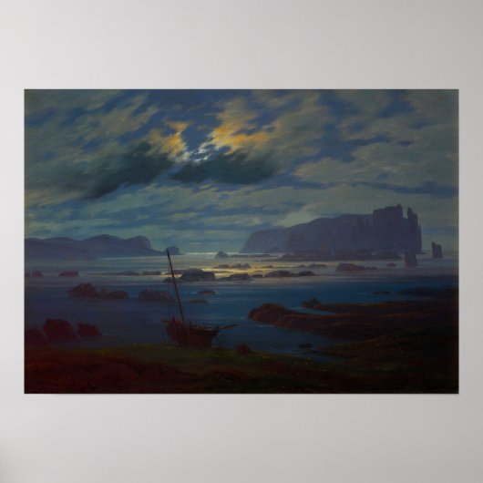 Friedrich - Noordzee in maanlicht Poster (Voorkant)