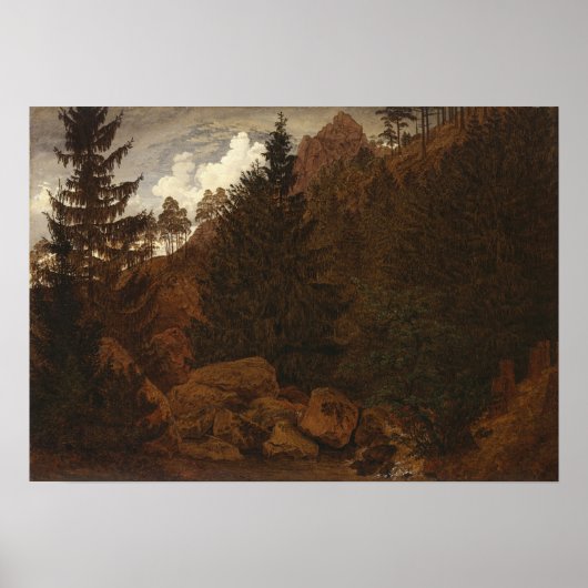 Friedrich - Rock in the Harz Mountains Poster (Voorkant)