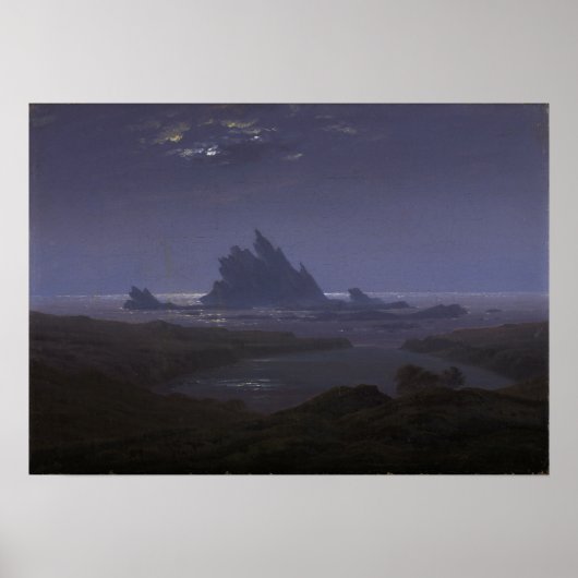 Friedrich - Rock Reef on Zee Beach 1824 Poster (Voorkant)