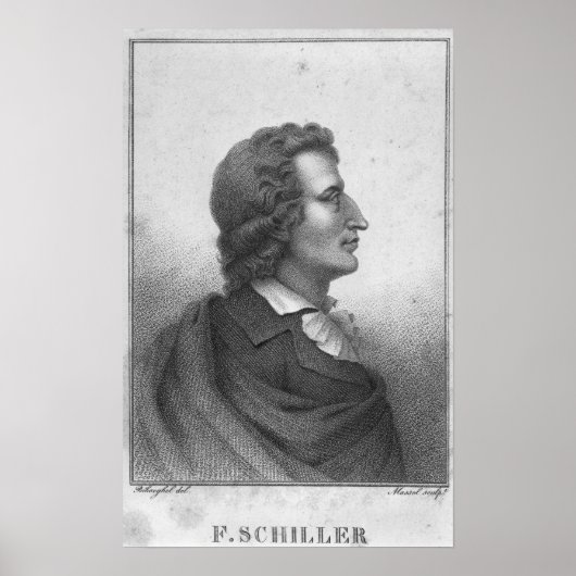 Friedrich Schiller gegraveerd door Massol Poster (Voorkant)