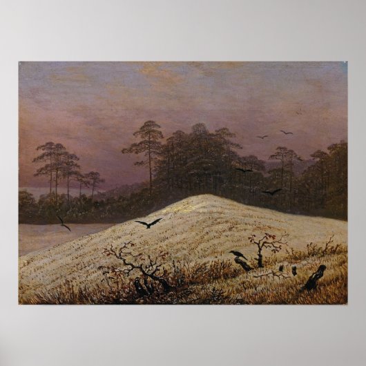 Friedrich - Sneeuwkooi met Raven Poster (Voorkant)