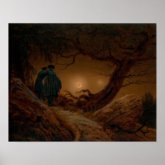 Friedrich - Twee Mannen die Moon overwegen Poster (Voorkant)