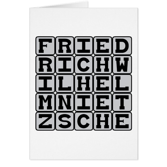 Friedrich Wilhelm Nietzsche, Existentialist (Voorkant)