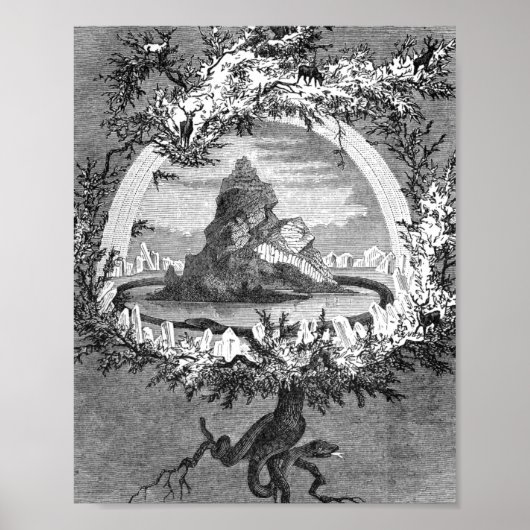Friedrich Wilhelm The Ash Yggdrasil by Heine Poster (Voorkant)