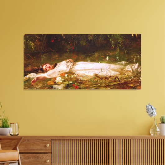 FRIEDRICH WILHELM THEODOR HEYSER - Ophelia - 1900 Canvas Afdruk (Insitu (Woonkamer))