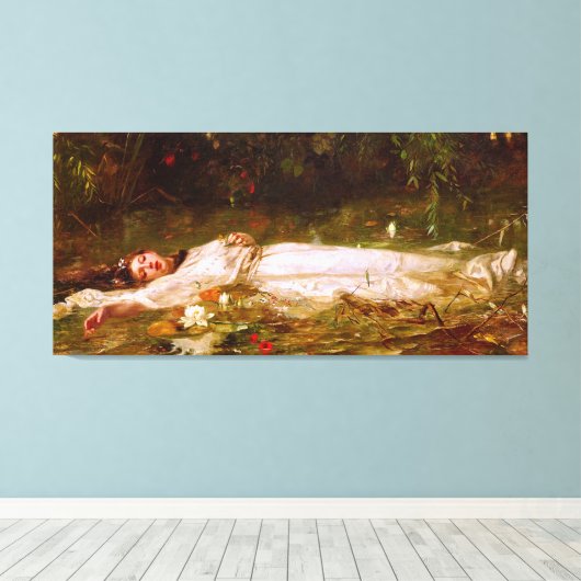 FRIEDRICH WILHELM THEODOR HEYSER - Ophelia - 1900 Canvas Afdruk (Insitu (Houten vloer))