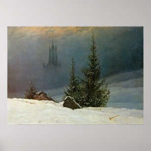 Friedrich - Winterlandschap 1811 Poster