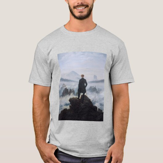 Friedrichs Wandelaar boven de zee van nevel T-shirt (Voorkant)